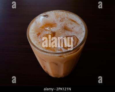 Milk tea or popularly known as Teh Tarik in Malaysia Stock Photo