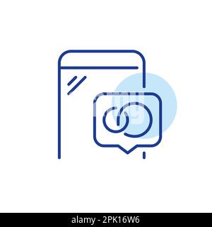 Dating app with possibility of looking for marriage mate. Pixel perfect, editable stroke line icon Stock Vector