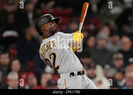 Pittsburgh Pirates designated hitter Andrew McCutchen (22) reacts during a  MLB game against the San Francisco Giants, Wednesday, May 31, 2023, at Orac  Stock Photo - Alamy