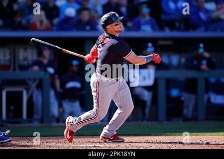 Minnesota Twins catcher Christian Vazquez reacts before the start of a  baseball game against the Chicago White Sox, Monday, April 10, 2023, in  Minneapolis. (AP Photo/Abbie Parr Stock Photo - Alamy