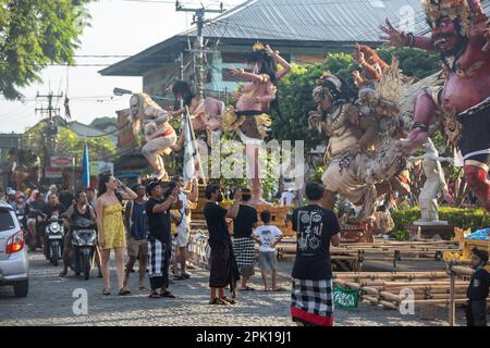 Ubud, Bali, Indonesia - March 21, 2023: Ogoh-Ogoh statues on the streets of Ubud, Bali, Indonesia. Stock Photo