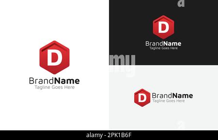 D Letter Logo Template Stock Vector