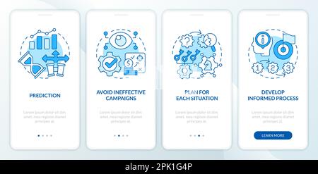 Causal research benefits blue onboarding mobile app screen Stock Vector
