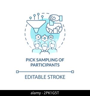 Pick sampling of participants turquoise concept icon Stock Vector