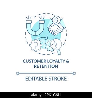 Customer loyalty and retention turquoise concept icon Stock Vector