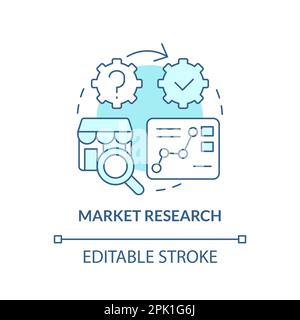Market research turquoise concept icon Stock Vector