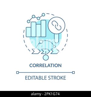 Correlation turquoise concept icon Stock Vector