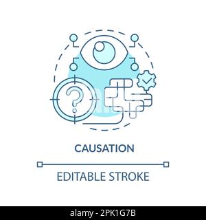 Causation turquoise concept icon Stock Vector