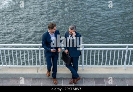 Business man in Ney York. Real estate and property management. Business idea generation. Teamwork and collaboration. Partnership and leadership Stock Photo