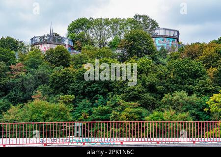 Volkspark Humboldthain public park, anti-aircraft flak tower (flakturm), bunker and viewing platform in Gesundbrunnen, Mitte-Berlin, Germany Stock Photo