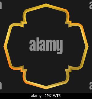 luxury Islamic style border and frame design template vector element. Islamic bagde emblem for backdrop or banner Stock Vector