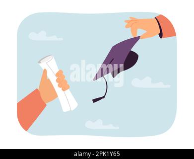 Person getting diploma Stock Vector