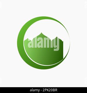 islamic frame badge design with smooth gradient. arabic logo design element Stock Vector
