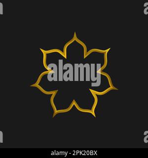 Islamic ornament frame shape design vector template. Islamic bagde emblem. Arabic abstract element architecture. Stock Vector