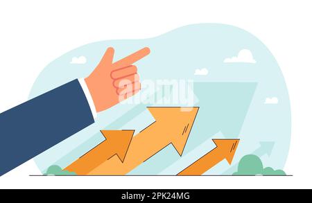 Arrows and finger pointing upwards Stock Vector