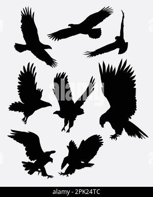 Eagle flying silhouettes Stock Vector