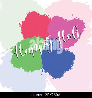 Beautiful Indian festival Colorful Happy Holi celebrations with colors splash on grungy, background vector illustration Stock Vector