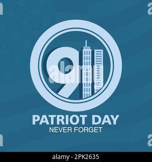 Patriot Day September 11 9/11 USA banner - United States flag, 911 memorial, modern vector background illustration Stock Vector
