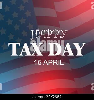 tax background over red background. happy tax day modern vector background illustration Stock Vector