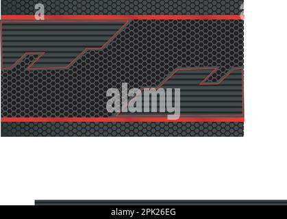 Futuristic perforated technology abstract background with red lines. vector concept design Stock Vector