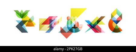 Abstract geometric design. Vector illustration made of various overlapping elements. Applicable for banners, placards, posters, flyers. Stock Vector