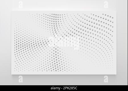Fading pattern of solid circle dots. Wavy dotted background. 3d vector illustration with particles. Stock Vector