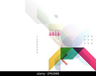 Art composition of flat colorful vector shapes. Abstract transparency geometrical background. Cover design template for presentation, corporate cover Stock Vector