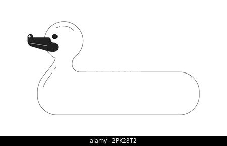 Duck inflatable ring for swimming pool monochrome flat vector object Stock Vector