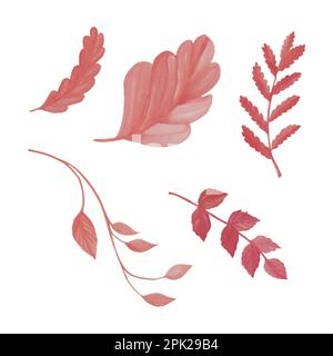 Beautiful watercolor red leaves as seamless, hand drawn watercolor vector illustration for greeting card or invitation design Stock Vector