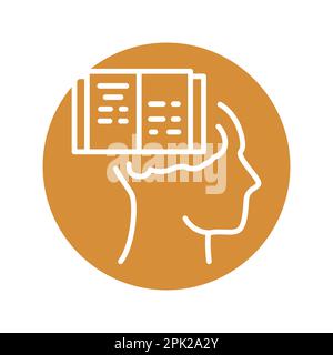 Knowledge black line icon. Self development. Pictogram for web page. Stock Vector