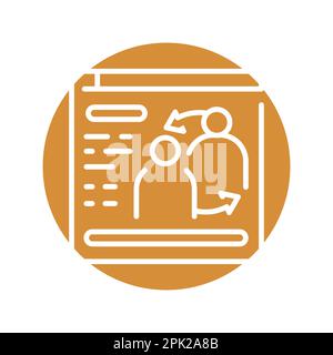 Online сoaching black line icon. Self development. Pictogram for web page. Stock Vector