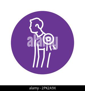 Back and posture problems olor line icon. Pictogram for web page. Stock Vector