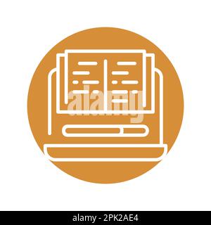 Online learning black line icon. Self development. Pictogram for web page. Stock Vector