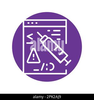 Code injection olor line icon. Pictogram for web page. Stock Vector