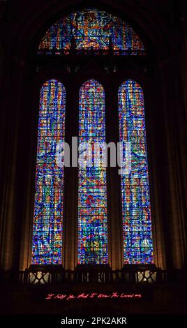 Stained glass window, Liverpool Cathedral, St James' Mount, Liverpool, Merseyside, England, UK, L1 7AZ Stock Photo