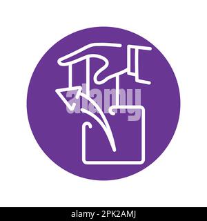 Link manipulation olor line icon. Pictogram for web page. Stock Vector
