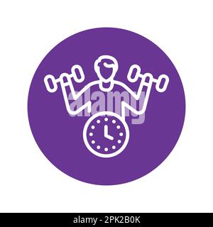 Break for exercise olor line icon. Pictogram for web page. Stock Vector