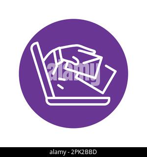 Cybercrime olor line icon. Pictogram for web page. Stock Vector