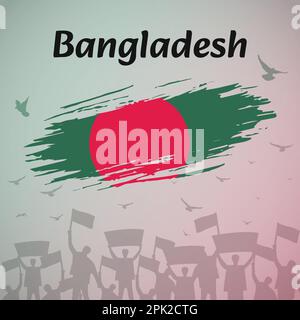 Bangladesh National Day Celebration Design. Perfect for Independence Day, Victory Day, Martyr Day. Versatile Design for Social Media, Banners, Posters Stock Vector