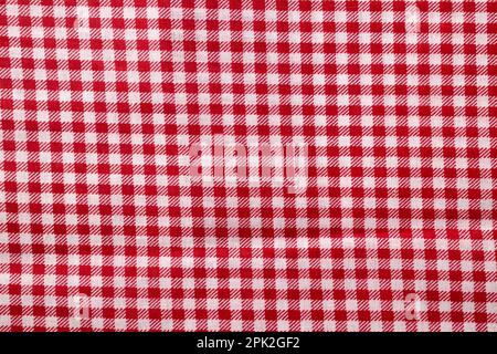 Red and white checkered cotton texture. Fabric textile background Stock Photo