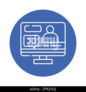 Disabled subtitles color line icon. Disability. Isolated vector element. Outline pictogram for web page, mobile app, promo Stock Vector