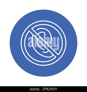 Loss hearing color line icon. Disability. Isolated vector element. Outline pictogram for web page, mobile app, promo Stock Vector