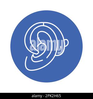 Hearing aid color line icon. Disability. Isolated vector element. Outline pictogram for web page, mobile app, promo Stock Vector
