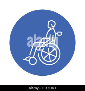 Invalid color line icon. Disability. Isolated vector element. Outline pictogram for web page, mobile app, promo Stock Vector