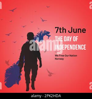 Norway Independence Day Social Media Post, Greeting Card, Vector Illustration. 7th of June Norwegian National Holiday Day. Stock Vector