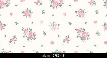 Lovely hand drawn roses seamless pattern, cute floral design, great for textiles, wallpapers, wrapping. Stock Vector