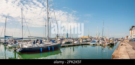 Poole Quay at Poole Harbour in Dorset, England, UK Stock Photo