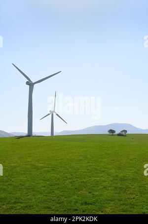 Wind turbines in Wharrel's Hill Wind Farm near Bothel in the northern Lake District, Cumbria Stock Photo