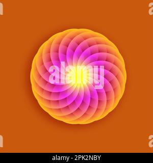 Colorful Lotus Flower of Life. Sacred Geometry. Indian flowers Symbol of Harmony and Balance. Sign of purity. Torus mandala logo design vector isolate Stock Vector