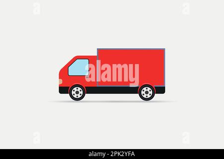 Red color transport truck vector Stock Vector